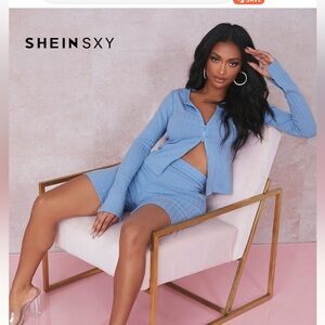 SHEIN SXY Blue Women's Shorts Set